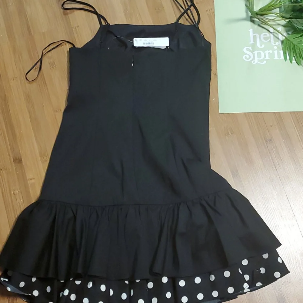 J. CREW FAILLE DRESS black and white polka dots